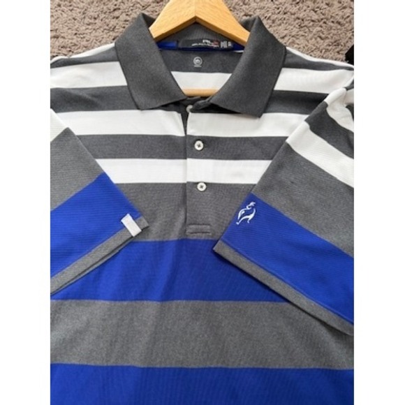 RLX Ralph Lauren Other - RLX Ralph Lauren Golf Polo Shirt Striped Gray Blue White Mens Size XL Wicking